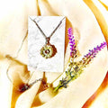 Handmade Glazed Clay Sunburst Flower Pendant with Australian Crystal Center