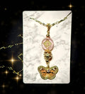 Handmade Shimmering Butterfly Pendant Necklace, 14k Gold Tone Chain