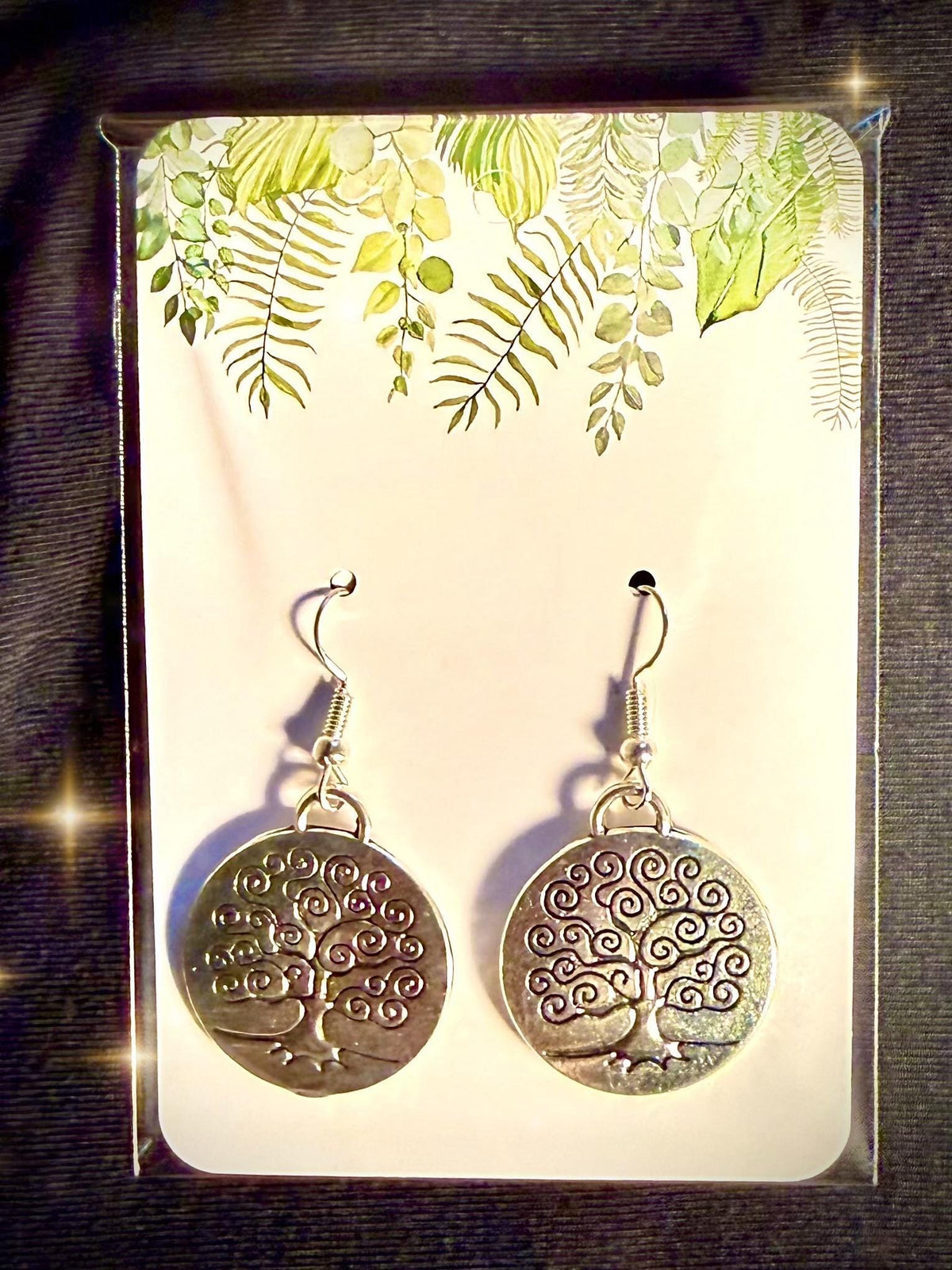 Silver Tree of Life Dangle Earrings
