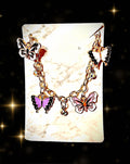 Butterfly and bling gold tone